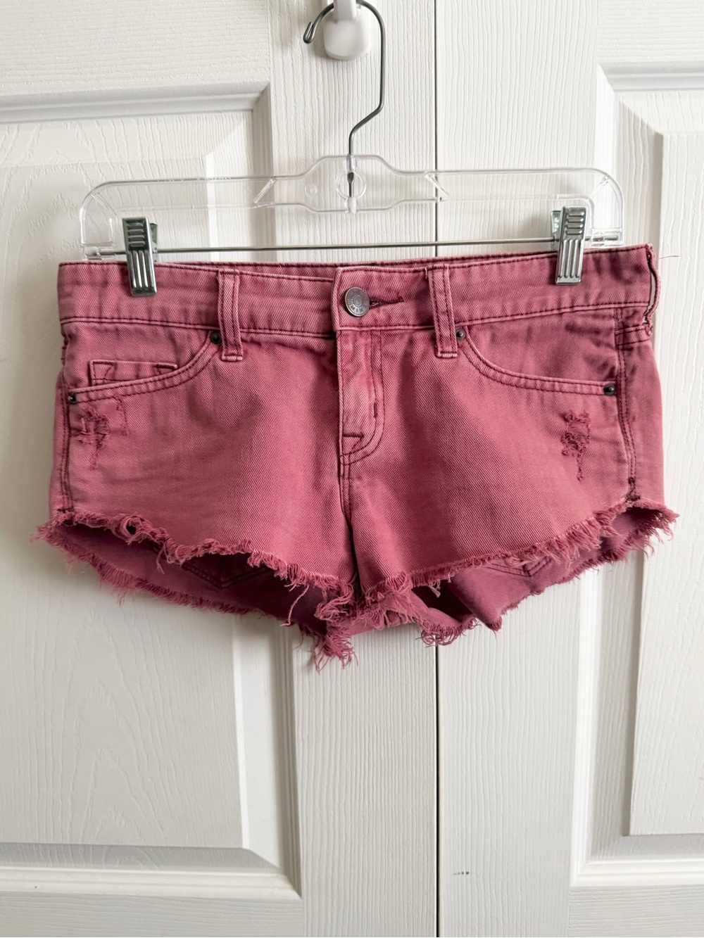 5 for $25! BDG Rose Pink Frayed Denim Cutoff Shorts